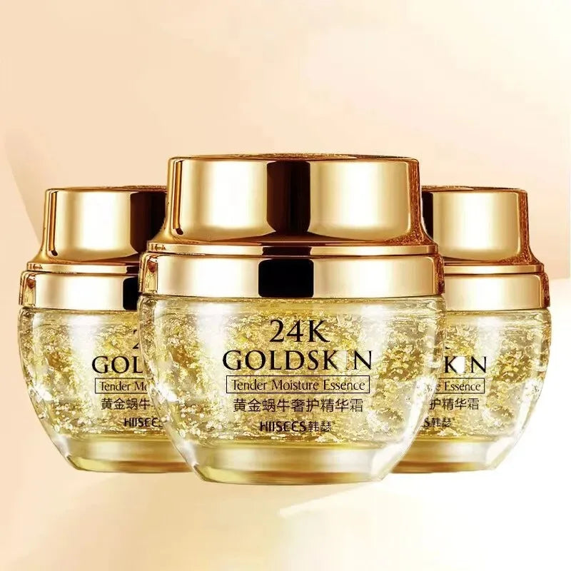 ✨ Crema Hidratante con Colágeno, Baba de Caracol y Oro 24K