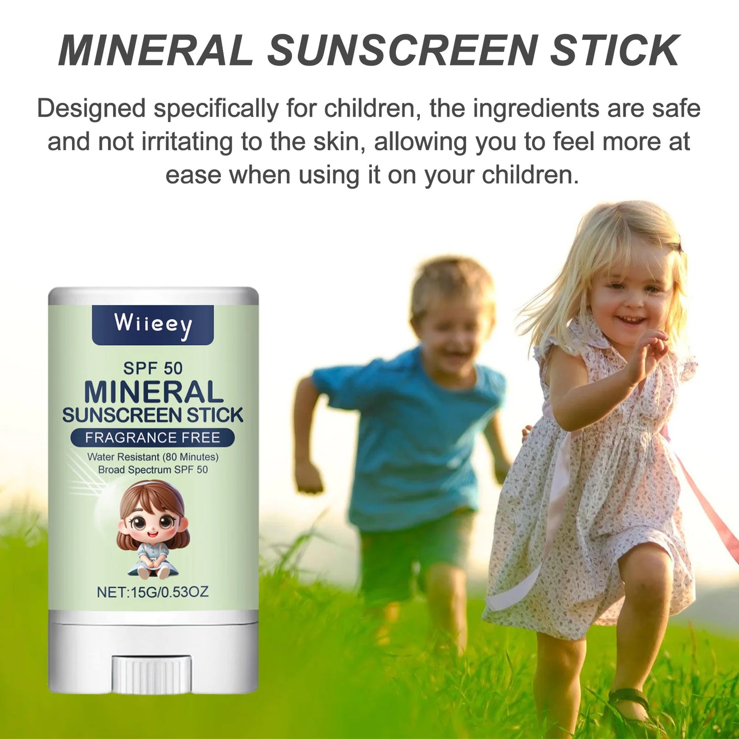Protector Solar en Stick para Actividades al Aire Libre – SPF50+ PA++++ – Hidratante, Control de Aceite, Resistente al Agua y al Sudor – Apto para Niños y Adultos