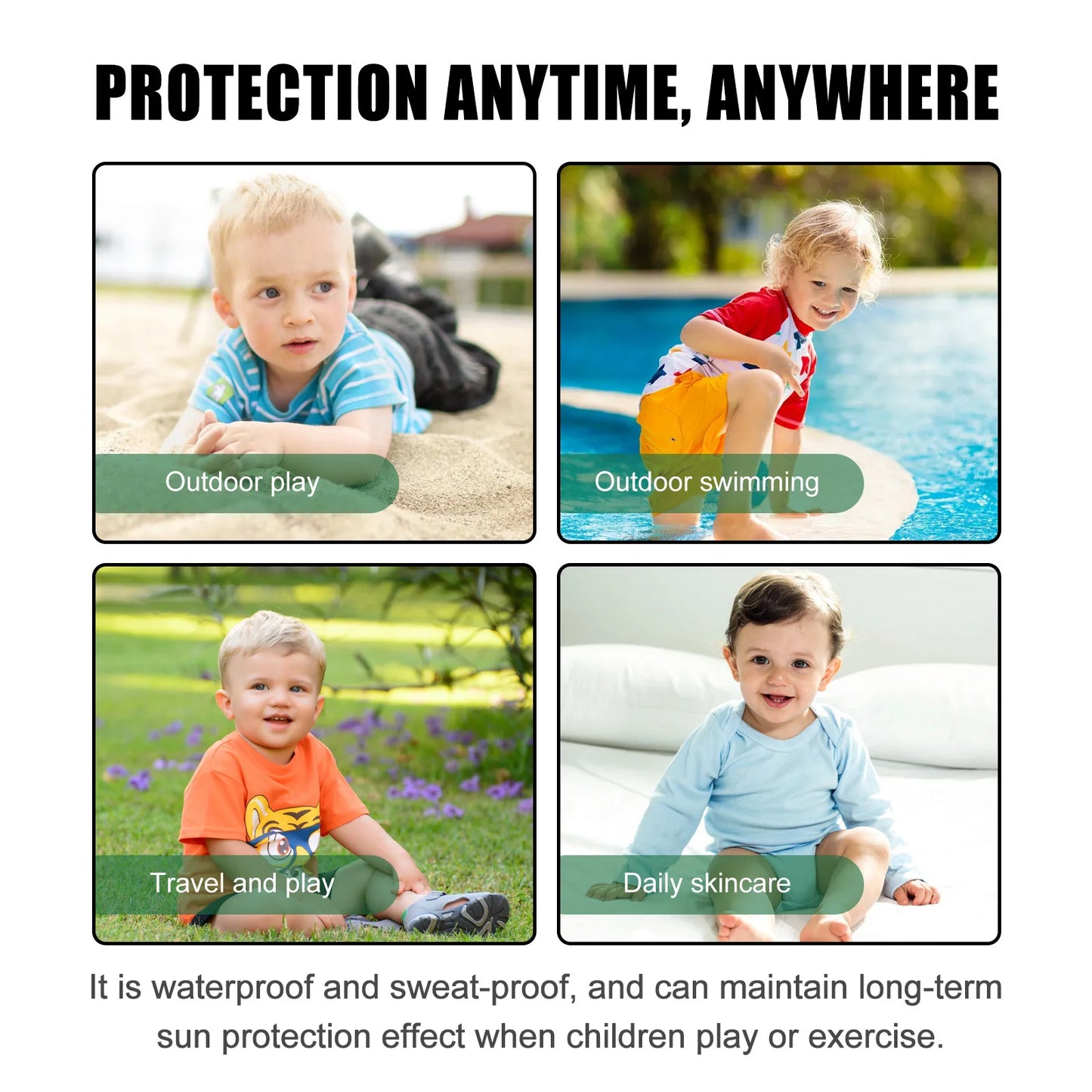 Protector Solar en Stick para Actividades al Aire Libre – SPF50+ PA++++ – Hidratante, Control de Aceite, Resistente al Agua y al Sudor – Apto para Niños y Adultos