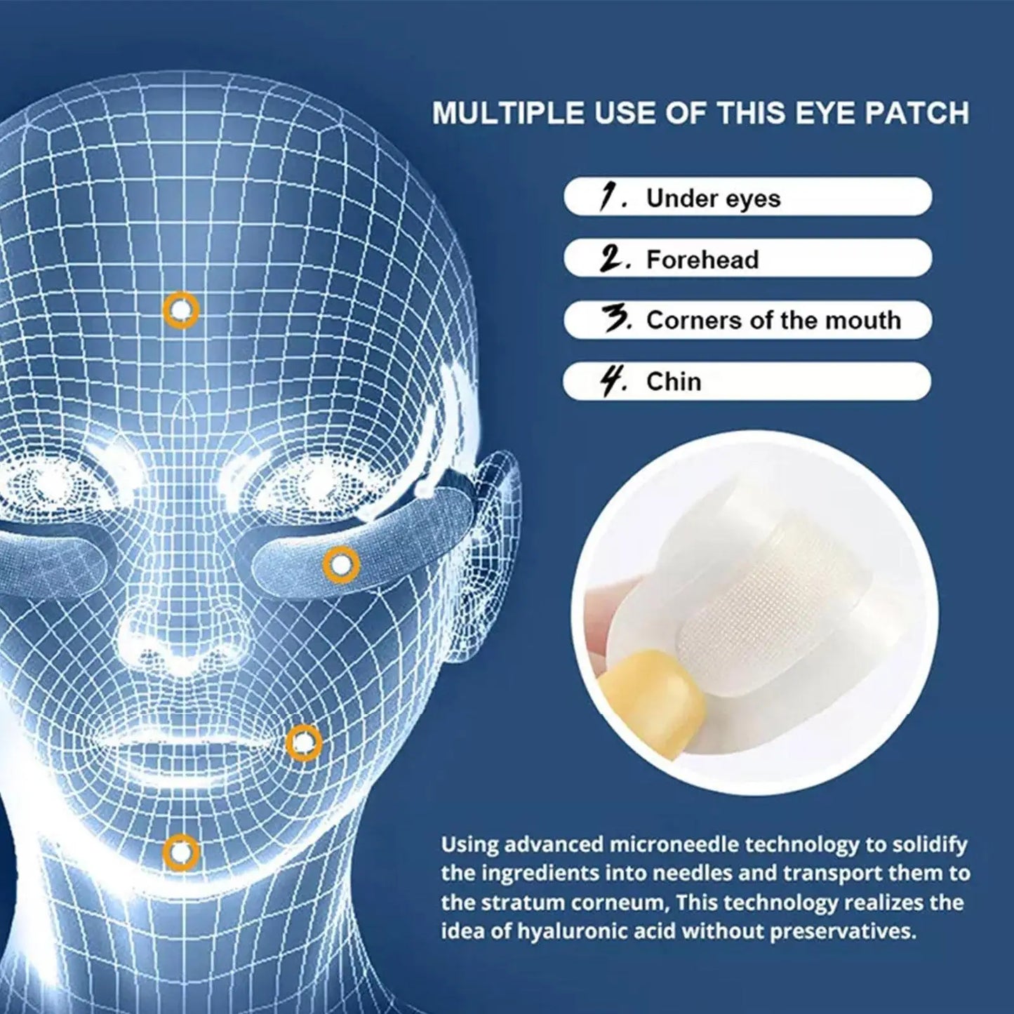 Parches con microagujas de ácido hialurónico – para arrugas, ojeras y líneas de expresión