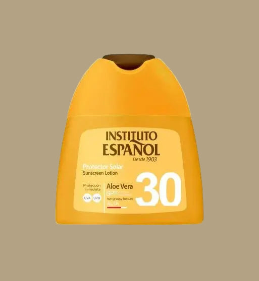 Protector Solar Aloe Vera SPF 30+ – Spanish Institute (100 ml, tamaño viaje)
