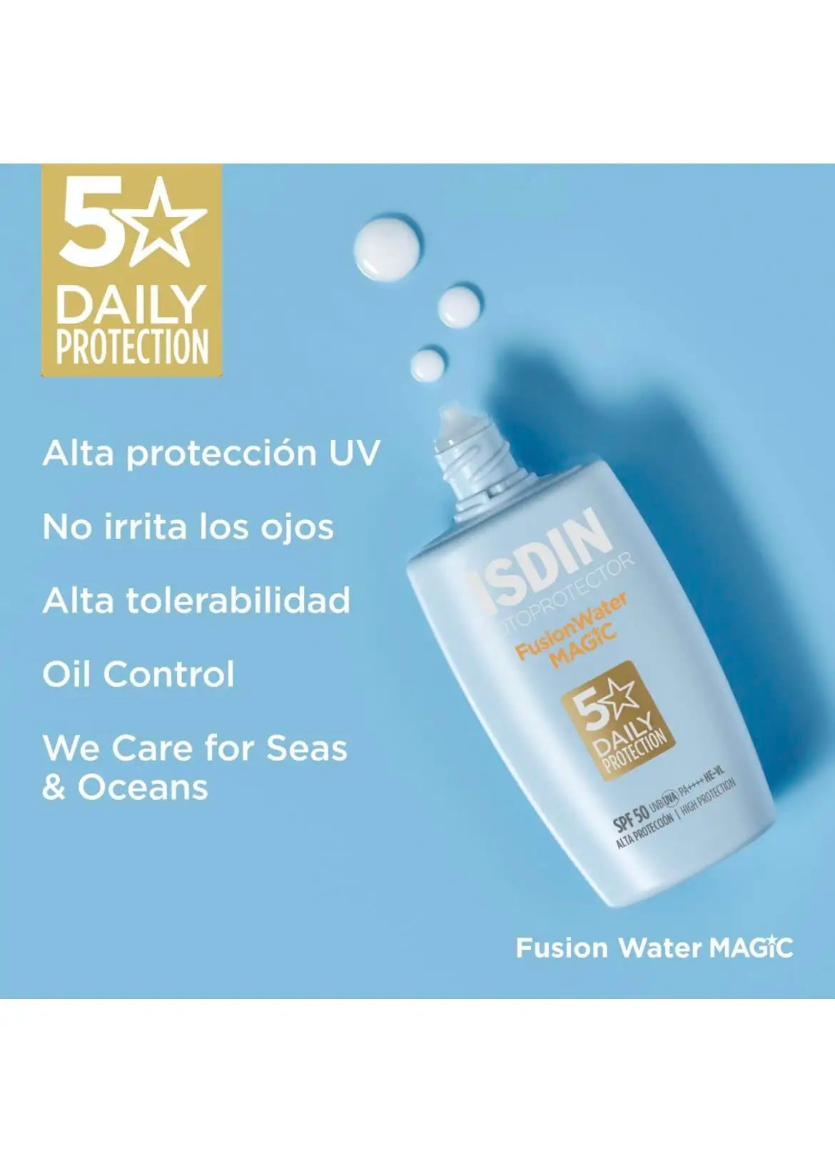 Fotoprotector ISDIN Fusion Water MAGIC SPF 50 – Textura ultraligera (50 ml)