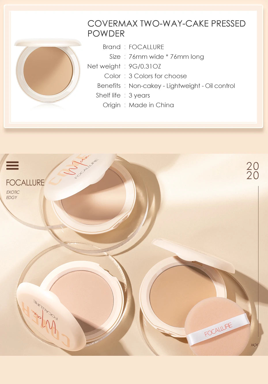 Polvo Compacto Mate Natural FOCALLURE