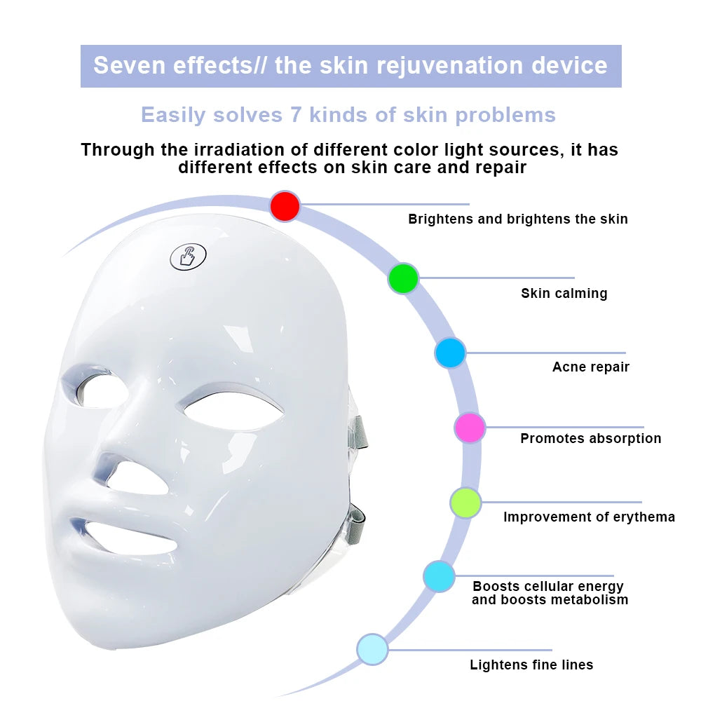 Mascarilla Facial LED con Terapia de Fotones – Cuidado Avanzado para la Piel